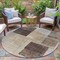 Homeroots 8' Brown And Taupe Round Geometric Washable Indoor Outdoor Area Rug 631929 - alternate 6