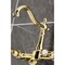 Kingston Brass Two-Handle Wall Mount Bridge Kitchen Faucet, Polished Brass KS1262TAL - alternate 3