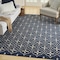 Homeroots 8' X 10' Navy Blue And Ivory Geometric Indoor Outdoor Area Rug 573066 - alternate 8