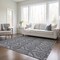Homeroots 5' X 8' Gray Damask Washable Non Skid Indoor Outdoor Area Rug 563875 - alternate 7