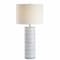 Jonathan Y Loop 28.75" Ceramic Modern Column LED Table Lamp, Blue/White JYL6614A - alternate 1