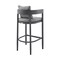 Armen Living Menorca Outdoor Patio Counter Height Bar Stool in Aluminum with Gray Cushions LCMQBAGR26 - alternate 7