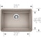 Blanco Precis SILGRANIT 25in ADA Single Bowl Undermount Kitchen Sink - Truffle 442540 - alternate 3
