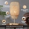 Vidalite Amud Bamboo Wicker Table Lamp, Natural Wood Finish, Stitched Velvet Detailing, Dimmable, USB Port CE1009080 - alternate 6