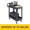 Rubbermaid Commercial Utility Cart with Deep Lipped & Flush Plastic Shelves, Plastic, 500 lb Load Capacity, 2 Shelves FG450500BLA - alternate 6