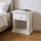 Homeroots 24" White Solid Wood and Wood Square One Drawer Nightstand 530245 - alternate 6