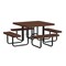 Leisure Craft Square Portable Picnic Table, Brown, 46 in L T46SQP-BROWN - alternate 1