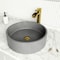 Vigo Palermo Gothic Gray Concreto Stone 15 in. L x 15 in. W x 5 in. H Round Vessel Bathroom Sink VG04061 - alternate 6