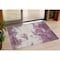 Homeroots 3' X 5' Eggplant Gray And Ivory Abstract Washable Indoor Outdoor Area Rug 599478 - alternate 1