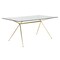 Homeroots 66" Clear And Gold Glass And Steel Dining Table 544706 - alternate 6