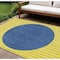Homeroots 8' X 10' Yellow And Blue Striped Washable Indoor Outdoor Area Rug 597214 - alternate 1