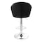 Elama 2 Piece Shell Back Faux Leather Adjustable Bar Stool in Black with Chrome Base ELM-799-21-BLACK - alternate 9