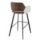 Homeroots 30" Ivory Brown And Black Boucle Faux Leather And Steel Bar Height Swivel Bar Chair 654240 - alternate 5