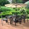 Leisuremod Chelsea Aluminum Outdoor Dining Table 87 With 8 Chairs and Cushions, Light Grey CC20-T87BL-8LGR - alternate 8