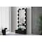 Homeroots 74" Black Wood Lighted Freestanding Framed Full Length Mirror 643654 - alternate 9