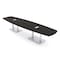 Skutchi Designs Arc Boat Conference Table, 45 in W, 168 in L, Black HAR-ABOT-48x168-DOU-U999T19-ESIL - alternate 1