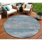 Homeroots 8' Sky Blue And Gray Round Abstract Washable Indoor Outdoor Area Rug 630851 - alternate 1