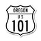 Signmission Oregon Route Marker Shield Sign Us 101, 12 Inch X 12 Inch, Plastic Sign SHI-P-12-427 - alternate 1