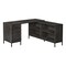 Homeroots 60" Gray and Black L Shape Computer Desk With Three Drawers 489928 - alternate 1