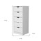 Homeroots 18" White Five Drawer Dresser 518027 - alternate 4