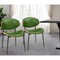 Homeroots Set of Two Green and Black Upholstered Faux Leather Curved Back Dining Side Chairs 543557 - alternate 7