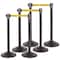 Us Weight Heavy Duty Premium Black Steel Stanchion with Caution 7.5-Foot Retractable Belt, 6PK U2102CAUPK6 - alternate 1