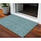 Homeroots 3' X 5' Teal Blue And Ivory Geometric Washable Indoor Outdoor Area Rug 602395 - alternate 1