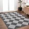 Jonathan Y Draper Classic Geometric Diamond Pattern Dark Gray/Light Gray 4 ft. x 6 ft. Area Rug ATH100C-4 - alternate 6