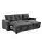Homeroots 92" Dark Gray Polyester Blend Convertible Futon Sleeper Sofa With Black Legs 544959 - alternate 10