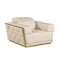 Homeroots 47" Beige and Gold Italian Leather Club Chair 551604 - alternate 7