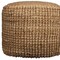 Homeroots 18" Natural Jute Blend Cube Pouf Ottoman 551559 - alternate 8