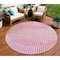 Homeroots 8' Pink Copper And Ivory Round Geometric Washable Indoor Outdoor Area Rug 597651 - alternate 1