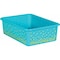 Teacher Created Resources Teal Confetti Large Plastic Storage Bin 20900 - alternate 1