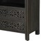 Homeroots 30" Black Solid Wood Distressed Carved Floral Two Drawer Nightstand 569585 - alternate 6