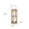 Homeroots 26" Natural And Bronze Distressed Geometric Solid Wood And Metal Tabletop Lantern Candle Holder 609333 - alternate 5