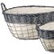 Homeroots Set of Three Gray And Beige Iron And Wicker Baskets 521183 - alternate 3