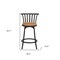 Homeroots Set of Two 24" Brown and Black Microfiber and Metal Low Back Counter Height Swivel Bar Chairs 568247 - alternate 3