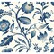 York Wallcoverings Watercolor Jacobean Blue and White Wallpaper AT7021 - alternate 1