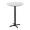 Flash Furniture 31.25" Round Tabletop, Seamless Surface Technology, White Faux Marble, 22x22 Black Bar Height X-Base ST-RD31-WHMAR-T2222B-GG - alternate 1