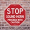 Signmission Stop Sound Horn Proceed with Cautio, 6 Inch X 6 Inch, Plastic Sign OC-P-6-323 - alternate 6