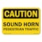 Signmission OSHA Caution, 10" Height, Decal, 10" x 7", Landscape, No Pedestrian Traffic OS-CL-D-710-L-19981 - alternate 1