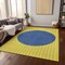 Homeroots 10' X 14' Yellow And Blue Striped Washable Indoor Outdoor Area Rug 597216 - alternate 7