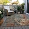 Homeroots 9' X 12' Pale Aqua Copper And Beige Abstract Washable Indoor Outdoor Area Rug 618236 - alternate 9