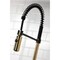 Kingston Brass Single-Handle Deck-Mount Pre-Rinse Kitchen Faucet, Brushed Brass/Matte Black LS877CTLBBMB - alternate 4