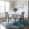 Homeroots 8' Teal Blue And Ivory Round Abstract Washable Indoor Outdoor Area Rug 617802 - alternate 7