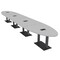 Skutchi Designs Oval Conference Table With Power Unit, 48 in W, 264 in L, Grey HAR-OVL-48X264-DOU.BK-U779-EBLK - alternate 1