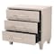 Baxton Studio Nira Modern Beige Faux Shagreen 3-Drawer Storage Cabinet 251-13971-ZORO - alternate 9