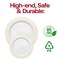 Smarty Had A Party 7.5" White with Gold Edge Rim Plastic Appetizer/Salad Plates (120 Plates), 120PK 117G-CASE - alternate 7