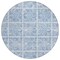 Homeroots 8' Sky Blue And Denim Blue Round Medallion Washable Indoor Outdoor Area Rug 589346 - alternate 7