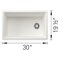Blanco Inteos SILGRANIT 30in Single Bowl Reversible Undermount Workstation Kitchen Sink - White 443306 - alternate 3